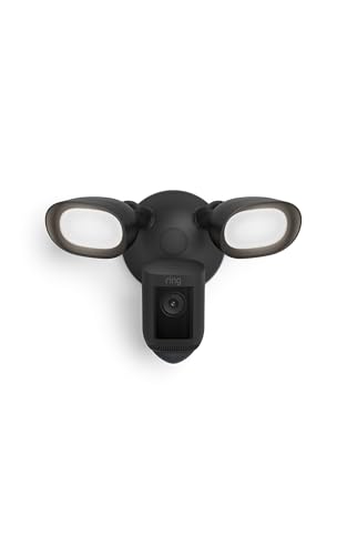 Ring Floodlight Cam Wired Pro, Home or business security, Retinal 2K Video, Color Night Vision and Two-Way Talk with Audio+, Black