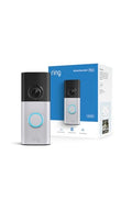 Ring Wired Doorbell Plus (newest model), Home or business security, Retinal 2K with wide-angle video, 4x Enhanced Zoom, and Low-Light Sight, Nickel Silver