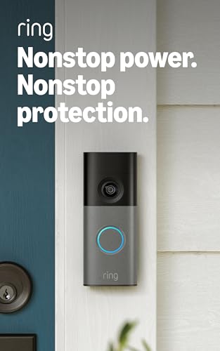 Ring Wired Doorbell (newest model), Wide-Angle Retinal 2K, up to 6x Enhanced Zoom, pair with Alexa or Ring Chime for in-home alerts, Speckled Gray