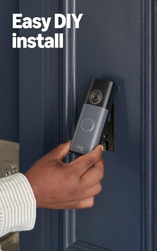 Ring Battery Doorbell (newest model) — Retinal 2K with wide-angle video, up to 6x Enhanced Zoom, Two-Way Talk, and Built-In Battery, Speckled Gray