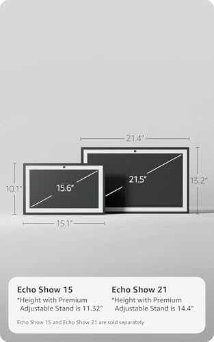 Amazon Echo Show 15 (newest model), Full HD 15.6" kitchen hub for home organization, with built-in Fire TV, Designed for Alexa+