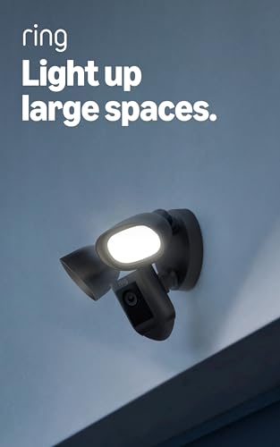 Ring Floodlight Cam Wired Pro, Home or business security, Retinal 2K Video, Color Night Vision and Two-Way Talk with Audio+, Black