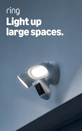 Ring Floodlight Cam Wired Pro, Home or business security, Retinal 2K Video, Color Night Vision and Two-Way Talk with Audio+, White