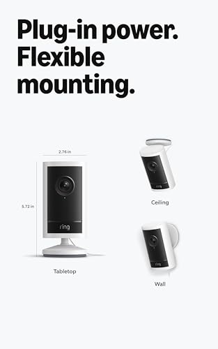 Ring Outdoor Cam Pro, Plug-In (newest model), Home or business security, Retinal 4K with wide-angle video, 10x Enhanced Zoom, and Low-Light Sight, Black