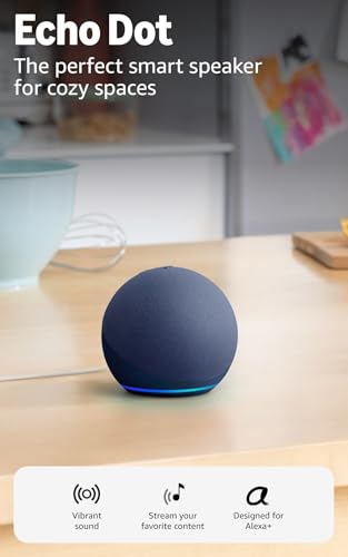 Amazon Echo Dot (newest model) - Vibrant sounding speaker, Designed for Alexa+, Great for bedrooms, dining rooms and offices, Deep Sea Blue