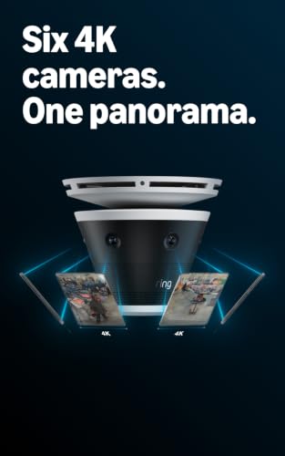 Ring Elite 360 4K, Six Retinal 4K Cameras, 360° Field of View, Built for Business, Panorama Control, Plug-In and PoE Type 4 Compatible, White