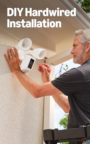 Ring Floodlight Cam Wired Plus, Outdoor home or business security with motion-activated 1080p HD video and floodlights, White