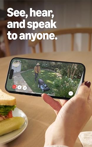 Ring Outdoor Cam (Stick Up Cam), Weather-resistant home or business security camera, outdoor ready, Live View, Color Night Vision, Two-Way Talk, motion alerts, Works with Alexa, White