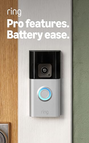 Ring Battery Doorbell Pro, Home or business security, Two-Way Talk with Audio+, 3D Motion Detection, and 1536p HD+ Head-to-Toe Video, 2-pack