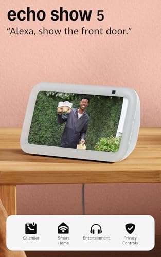Amazon Echo Show 5 (newest model), Smart display, Designed for Alexa+, 2x the bass and clearer sound, Glacier White