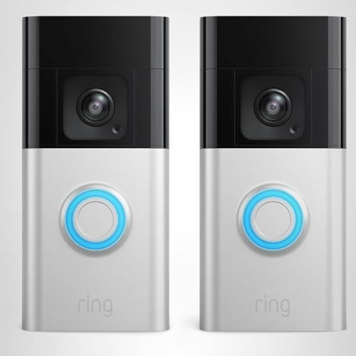 Ring Battery Doorbell Pro, Home or business security, Two-Way Talk with Audio+, 3D Motion Detection, and 1536p HD+ Head-to-Toe Video, 2-pack