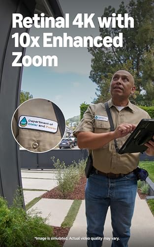 Ring Wired Doorbell Elite (newest model), Native Power over Ethernet, Retinal 4K video, Remote Gate Access, 10x Enhanced Zoom, and Low-Light Sight