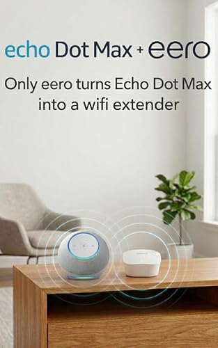 Amazon Echo Dot Max (newest model), Alexa speaker with room-filling sound and nearly 3x bass, Great for living rooms and medium-sized spaces, Designed for Alexa+, Amethyst
